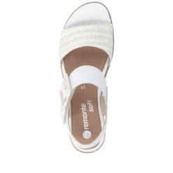 Remonte White Wedge Sandal|D645381