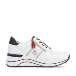 Remonte White Wide Fit Comfort Trainer|D0T0481WH