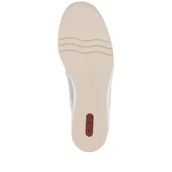 Rieker Beige & White Comfort Mini Wedge Slip On|4876060W