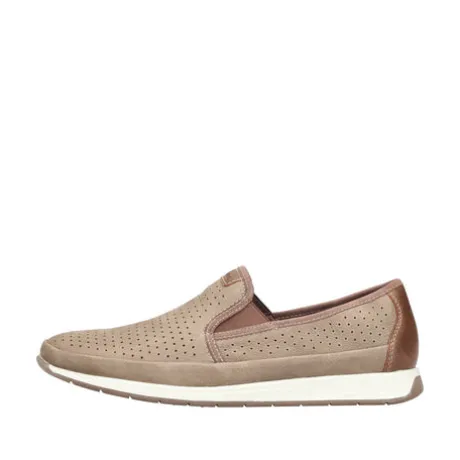 Rieker Beige Cut Out Leather Slip On|1195564