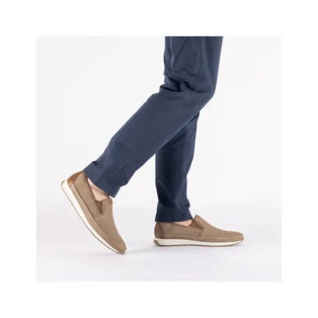 Rieker Beige Cut Out Leather Slip On|1195564