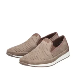 Rieker Beige Cut Out Leather Slip On|1195564