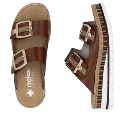 Rieker Brown Wedge Sandal|V795524BR