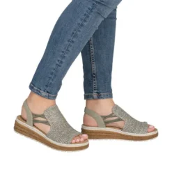 Rieker Green Sage Wedge Sandal|6274152