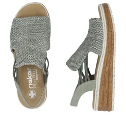 Rieker Green Sage Wedge Sandal|6274152