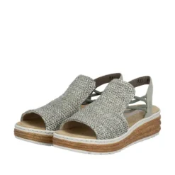 Rieker Green Sage Wedge Sandal|6274152