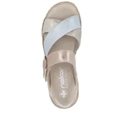 Rieker Metallic Strap Wedge Sandal|V795190