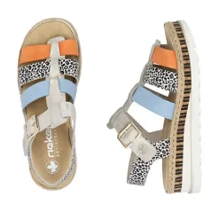 Rieker Multi Strap Mini Wedge Sandal|V790490