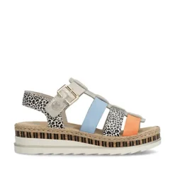 Rieker Multi Strap Mini Wedge Sandal|V790490