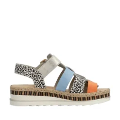 Rieker Multi Strap Mini Wedge Sandal|V790490