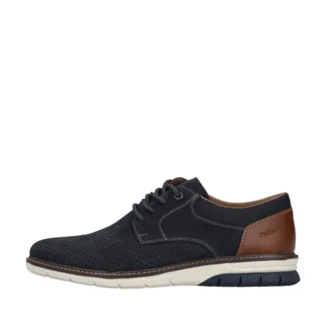 Rieker Navy and Tan Comfort Shoe|1442514