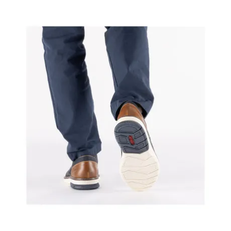 Rieker Navy and Tan Comfort Shoe|1442514