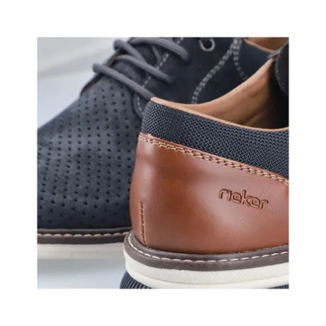 Rieker Navy and Tan Comfort Shoe|1442514