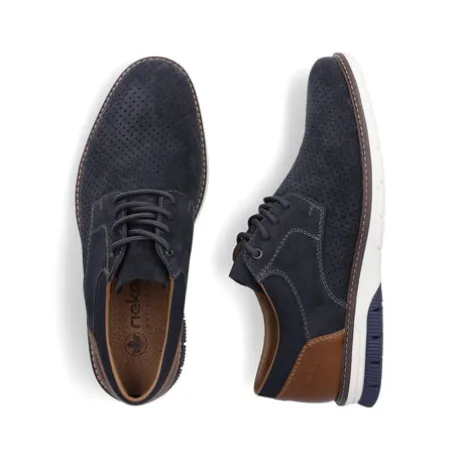 Rieker Navy and Tan Comfort Shoe|1442514