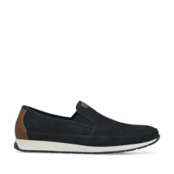 Rieker Navy and Tan Comfort Slip On|1195514