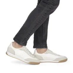 Rieker White and Grey Trendy Trainer|U400080