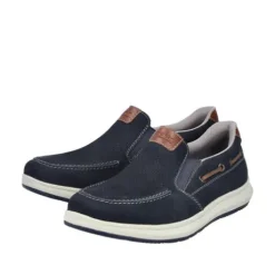 Rieker Wide Fit Navy Comfort Slip On|1696814
