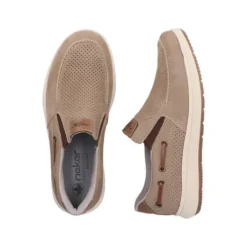 Rieker Wide Fit Taupe Comfort Slip On|1696864