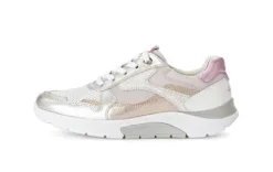 Rolling Soft Metallic Leather and Fabric Trainer|8692553