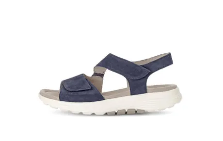 Rolling Soft Navy Wedge Suede Sandal|8681536
