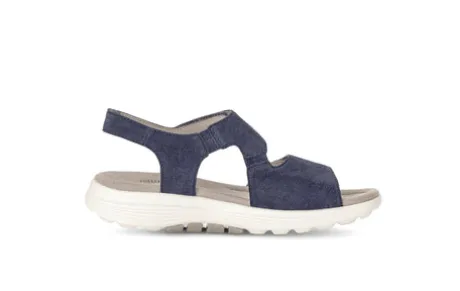 Rolling Soft Navy Wedge Suede Sandal|8681536