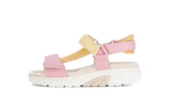 Rolling Soft Pink and Yellow Wedge Sandal|8683359