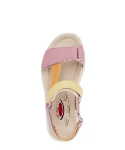Rolling Soft Pink and Yellow Wedge Sandal|8683359