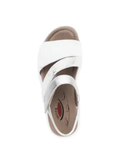 Rolling Soft White and Silver Mini Wedge Sandal|8681351