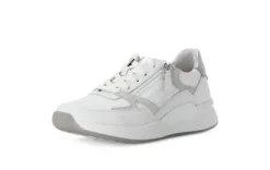 Rolling Soft White and Silver Mini Wedge Trainer|8695850