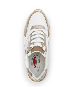 Rolling Soft White, Gold and Leo Print Trainer|8687853