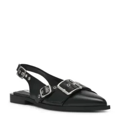Steve Madden Black Leather Sling Back| 11003901BK