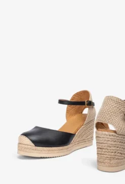 Unisa black Leather Espadrille|CACE26BK