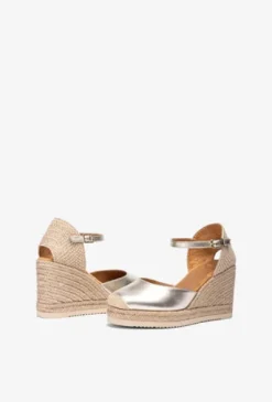 Unisa Gold Leather Espadrille|CASTIL26G
