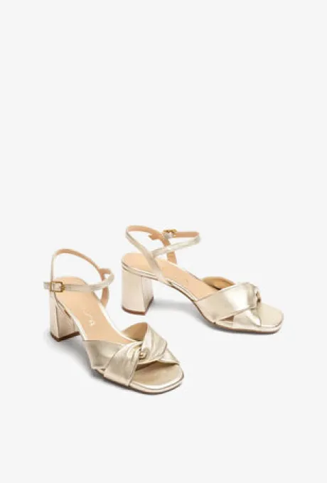 Unisa Gold Leather Sandal |MEDWAYG
