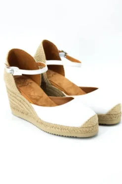 Unisa White Leather Espadrille|CACE26W