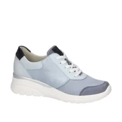 Waldlaufer Blue Wedge Wide Fit Trainer |927H02524