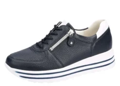 Waldlaufer Navy and White Mini Wedge Trainer|758009194H