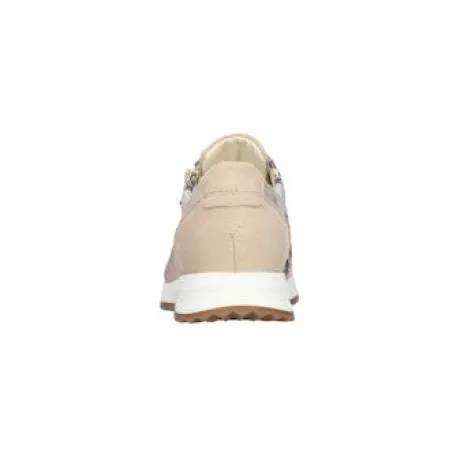 Waldlaufer Wide Fit Beige and Animal Print Trainer|752016921