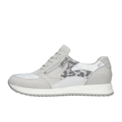 Waldlaufer Wide Fit Grey and Animal Print Trainer| 752016424