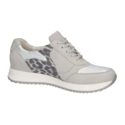Waldlaufer Wide Fit Grey and Animal Print Trainer| 752016424