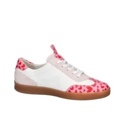 Waldlaufer Wide Fit White and Pink Trainer|704002264
