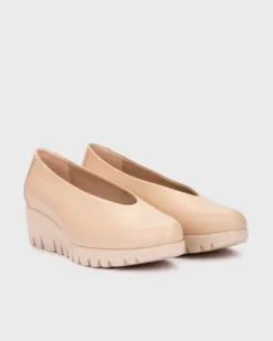 Wonders Beige Wedge Slip On|C33100B