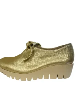 Wonders Gold Grain leather Wedge Slip On|C33159P