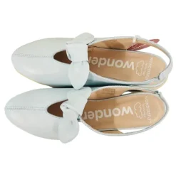 Wonders Light Blue Wedge Sling Back|C33315A