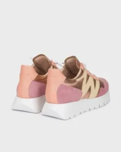 Wonders Pink and Yellow Wedge Trainer|A24101B