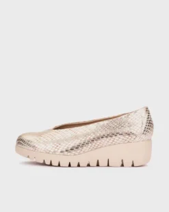 Wonders Snake Print Champagne Slip On|C33100CH
