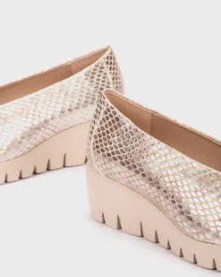 Wonders Snake Print Champagne Slip On|C33100CH