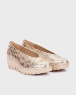 Wonders Snake Print Champagne Slip On|C33100CH